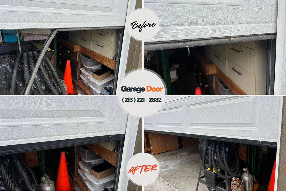 Before and after: garage door repair Prospect, PA